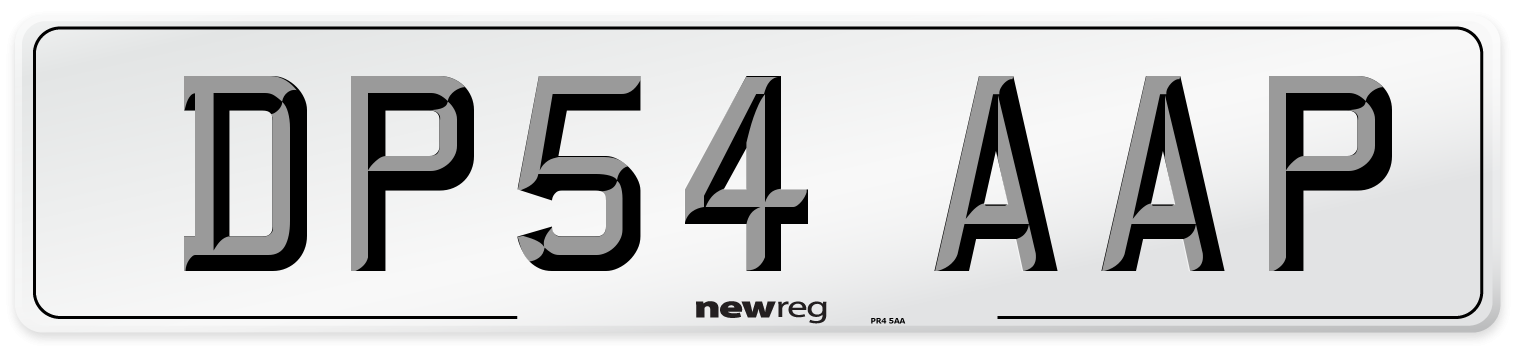 DP54 AAP Number Plate from New Reg